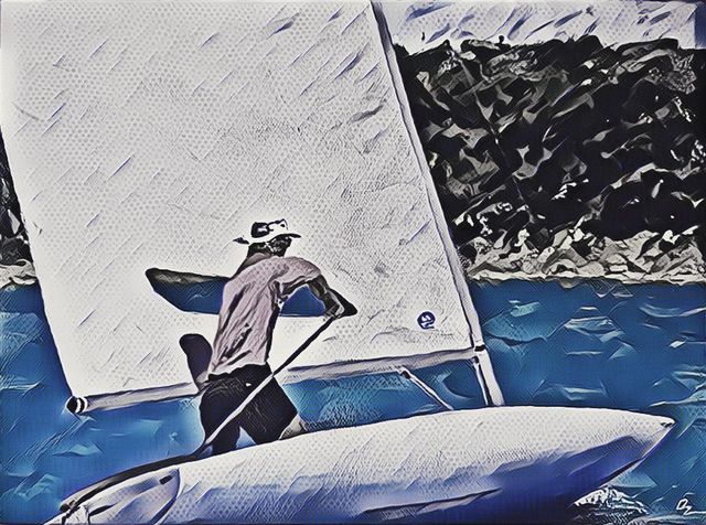 artist sailor with blue tint