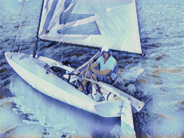 artistic sailor, blue tint